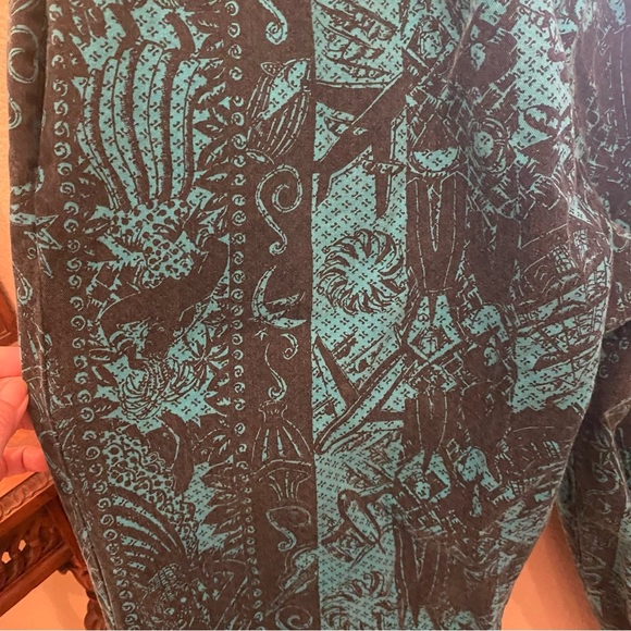 Vintage MADE IN THE USA Teal Black Patterned Pants Size XL - Picture 5 of 7